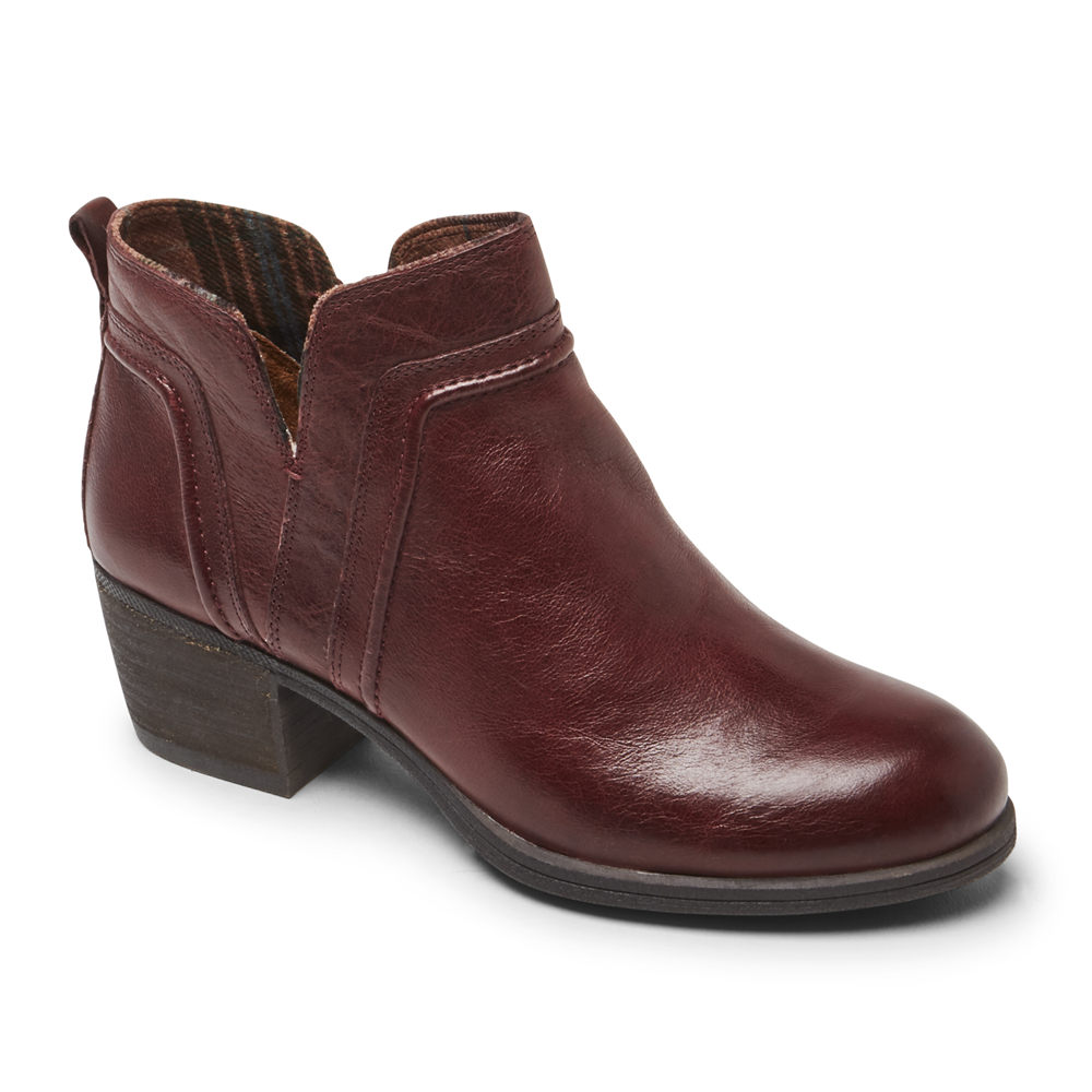 Rockport Booties For Womens Burgundy - Cobb Hill Anisa V-Cut - RZ2305798